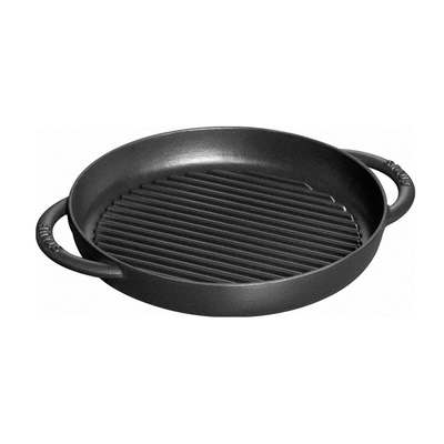Black - Żeliwna patelnia grillowa z kolekcji Pure Grill, porcelanowa glazura, Ø 30 cm, Staub