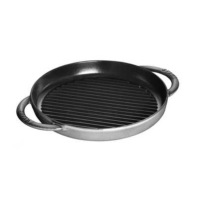 Graphite Grey - Żeliwna patelnia grillowa z kolekcji Pure Grill, porcelanowa glazura, Ø 26 cm, Staub
