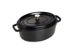 Black - Żeliwny, owalny garnek; nieprzywierająca powłoka, 3,2 l, 27 cm, Staub