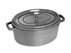 Graphite Grey - Żeliwny, owalny garnek z powłoką nieprzywierającą, 6,7 l, 33 cm, Staub