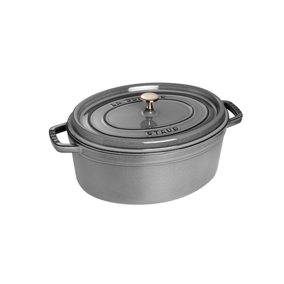Graphite Grey - Żeliwny, owalny garnek z powłoką nieprzywierającą, 3,2 l, 27 cm, Staub