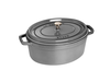 Graphite Grey - Żeliwny, owalny garnek z powłoką nieprzywierającą, 3,2 l, 27 cm, Staub