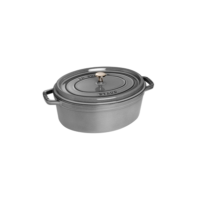 Graphite Grey - Żeliwny, owalny garnek z powłoką nieprzywierającą, 1 l, 17 cm, Staub