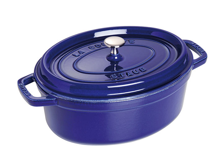 Dark Blue - Owalny garnek z żeliwa z nieprzywierającą glazurą, 6,7