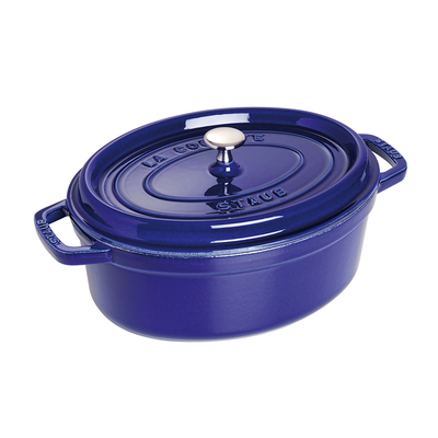 Dark Blue - Owalny garnek z żeliwa z nieprzywierającą glazurą, 6,7 l, 33 cm, Staub