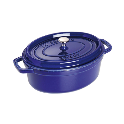 Dark Blue - Owalny garnek z żeliwa z nieprzywierającą glazurą, 5,4 l, 31 cm, Staub