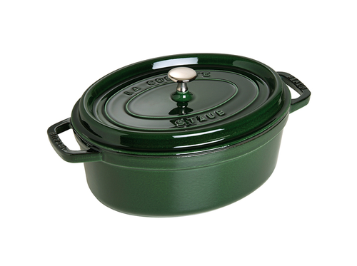 Basil Green - Żeliwny, owalny garnek z powłoką nieprzywierającą, 4,2 l, 29 cm, Staub