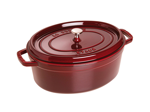 Grenade Red - Żeliwny, owalny garnek z nieprzywierającą powłoką, 5,4 l, 31 cm, Staub