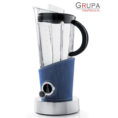 Włoski wielofunkcyjny blender Vela oprawny w ręcznie szyty jeans, Bugatti