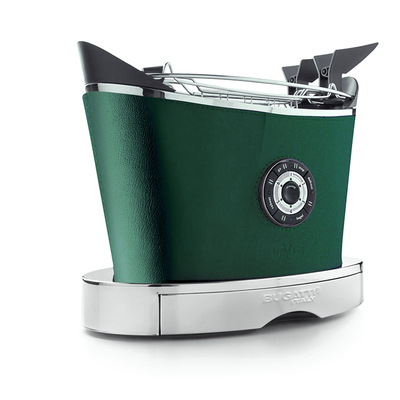 Włoski automatyczny toster Volo ręcznie obszyty zieloną skórą, Bugatti