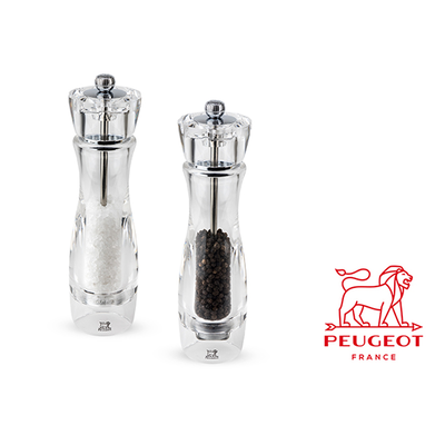 Vittel - Zestaw akrylowo-stalowych młynków do przypraw, 23 cm, Peugeot