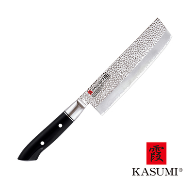 H.M. - Japoński, młotkowany nóż do szatkowania warzyw Nakiri, 17 cm, Kasumi