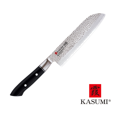 H.M. - Japoński, młotkowany orientalny nóż Santoku, 18 cm, Kasumi