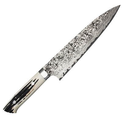 WBB - Długi nóż kucharski Gyutoh, 24 cm, 61 warstw damasceńskiej stali R2, Takeshi Saji