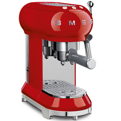 50's Red - Włoski, ciśnieniowy, czerwony ekspres do kawy, SMEG