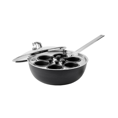 TechnIQ - Tytanowo-ceramiczna, nieprzywierająca głęboka patelnia + wkład do gotowania jajek, Ø 26 cm, Scanpan