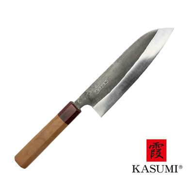 Black Hammer 2 - Mistrzowski, ręcznie kuty tradycyjny nóż Santoku, 16,5 cm, Kasumi