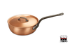 Classic - Ręcznie tworzona miedziana patelnia sauté z pokrywką, żeliwny uchwyt, Ø 24 cm, Falk
