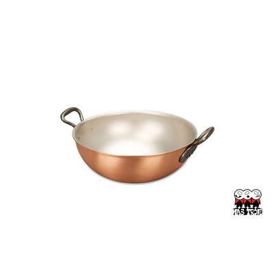 Classic - Luksusowy miedziany wok / patelnia do risotto, żeliwne uchwyty, 3 litry, Ø 24 cm, Falk