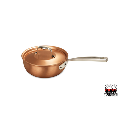 Signature - Miedziana patelnia sauté z pokrywką, ręczna produkcja, Ø 18 cm, Falk