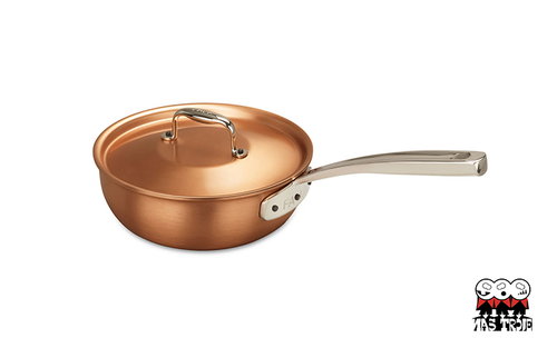 Signature - Miedziana patelnia sauté z pokrywką, ręczna produkcja, Ø 20 cm, Falk