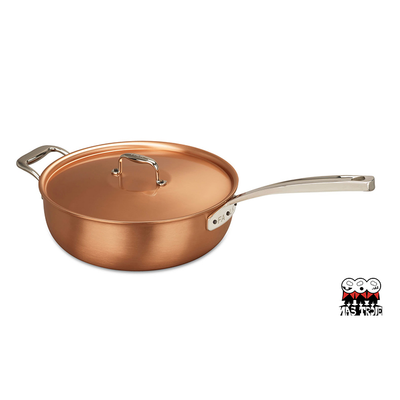 Signature - Miedziana patelnia sauté z pokrywką, ręczna produkcja, Ø 28 cm, Falk