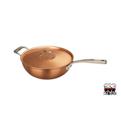 Signature - Miedziany wok / patelnia do risotto + pokrywka, ręczna produkcja, 3 litry, Ø 24 cm, Falk