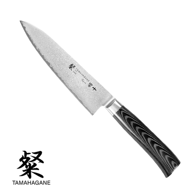 Tamahagane Kyoto San - Japoński 63-warstwowy krótki nóż kucharza, Gyutoh, 18 cm, Kataoka