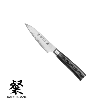 Tamahagane Tsubame Black - Japoński 3-warstwowy nóż do obierania, 9 cm, Kataoka