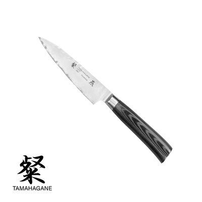 Tamahagane Tsubame Black - Japoński 3-warstwowy nóż uniwersalny, Shotoh, 12 cm, Kataoka