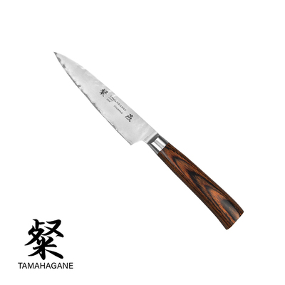 Tamahagane Tsubame Brown - Japoński 3-warstwowy nóż uniwersalny, Shotoh, 12 cm, Kataoka
