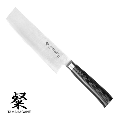 Tamahagane San Black - 3-warstwowy japoński nóż Nakiri, 18 cm, Kataoka