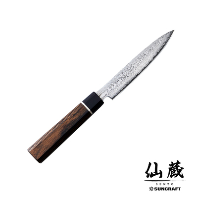 Senzo Black - Czerniony, 33-warstwowy japoński nóż uniwersalny, Shotoh, 12 cm, Suncraft