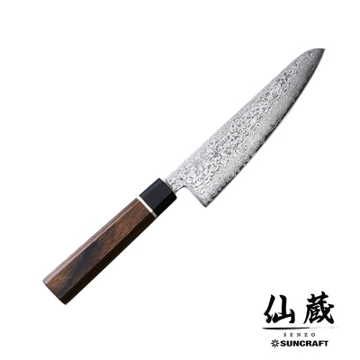 Senzo Black - Czerniony, 33-warstwowy japoński nóż uniwersalny, Shotoh, 14,3 cm, Suncraft