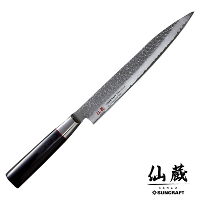 Senzo Classic - Młotkowany, 33-warstwowy japoński nóż do sushi, Sashimi, 21 cm, Suncraft