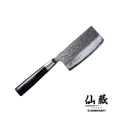 Senzo Classic - Młotkowany, 33-warstwowy japoński nóż do warzyw, Mini-Usuba, 10 cm, Suncraft