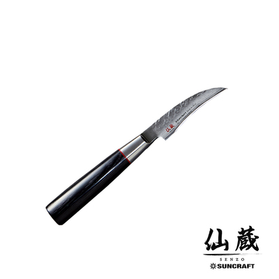 Senzo Classic - Młotkowany, 33-warstwowy japoński nóż do warzyw i owoców, 7 cm, Suncraft
