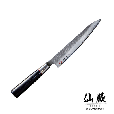 Senzo Classic - Młotkowany, 33-warstwowy japoński nóż uniwersalny, 15 cm, Suncraft