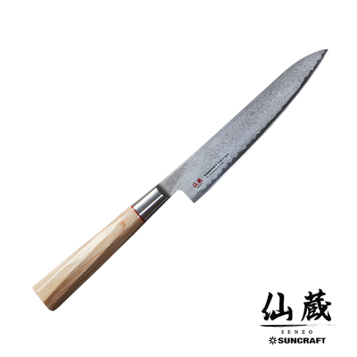 Senzo Twisted Octagon - Japoński 33-warstwowy nóż uniwersalny, Shotoh, 15 cm, Suncraft
