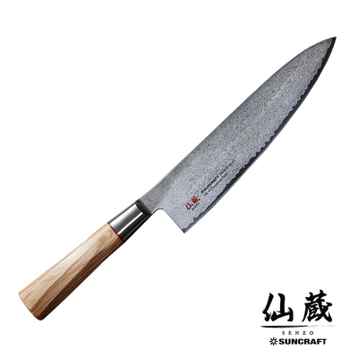 Senzo Twisted Octagon - Japoński 33-warstwowy nóż kucharza, Gyutoh, 20 cm, Suncraft