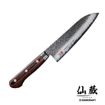 Senzo Universal - 33-warstwowy japoński nóż Santoku ze zeuropeizowaną rękojeścią, 16,5 cm, Suncraft