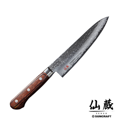 Senzo Universal - 33-warstwowy japoński nóż kucharza ze zeuropeizowaną rękojeścią, Gyutoh, 18 cm, Suncraft