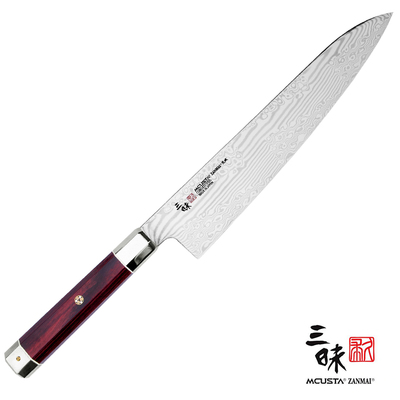 Ultimate Aranami - Mistrzowski 33-warstwowy nóż szefa kuchni Gyutoh, rdzeń z plecionej stali, 24 cm, Mcusta Zanmai