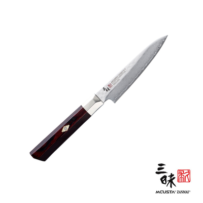 Supreme Hammered - Młotkowany, damasceński nóż uniwersalny Shotoh, 11 cm, Mcusta Zanmai