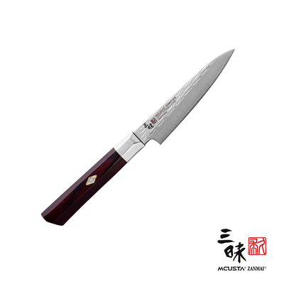 Supreme Ripple - Młotkowany 33-warstwowy nóż uniwersalny Shotoh, 11 cm, Mcusta Zanmai