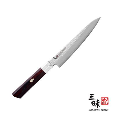 Supreme Ripple - Młotkowany 33-warstwowy nóż uniwersalny Shotoh, 15 cm, Mcusta Zanmai