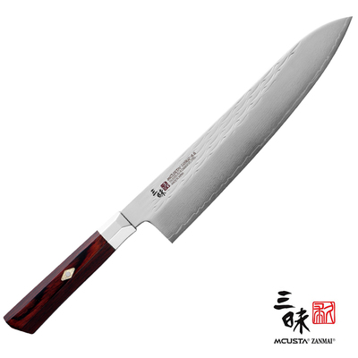Supreme Ripple - Młotkowany 33-warstwowy nóż szefa kuchni Gyutoh, 24 cm, Mcusta Zanmai