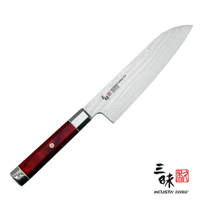 Ultimate Aranami - Mistrzowski 32-warstwowy nóż Santoku, rdzeń z plecionej stali, 18 cm, Mcusta Zanmai
