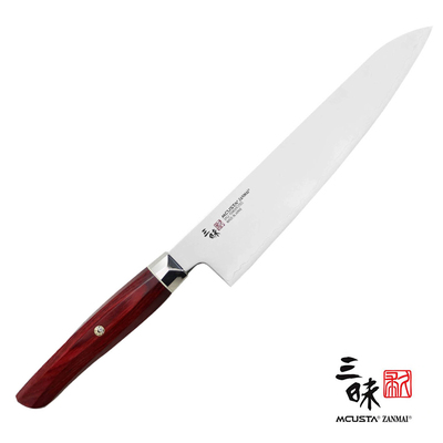 Revolution Red - Japoński nóż kucharza Gyutoh, stal proszkowa SPG2, 21 cm, Mcusta Zanmai