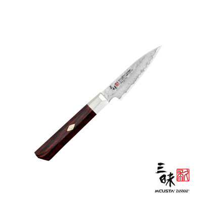 Supreme Hammered - Młotkowany, damasceński nóż do obierania warzyw i owoców, 9 cm, Mcusta Zanmai